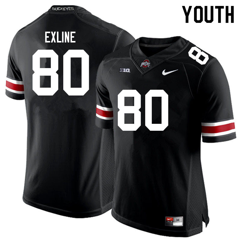 Youth #80 Blaize Exline Ohio State Buckeyes College Football Jerseys Sale-Black